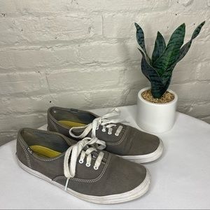 Keds Classic Canvas Gray Low-Top Lace-Up Sneakers 8.5